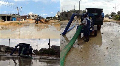  إصلاح خط مياه في حي النصر جنوب المدينة