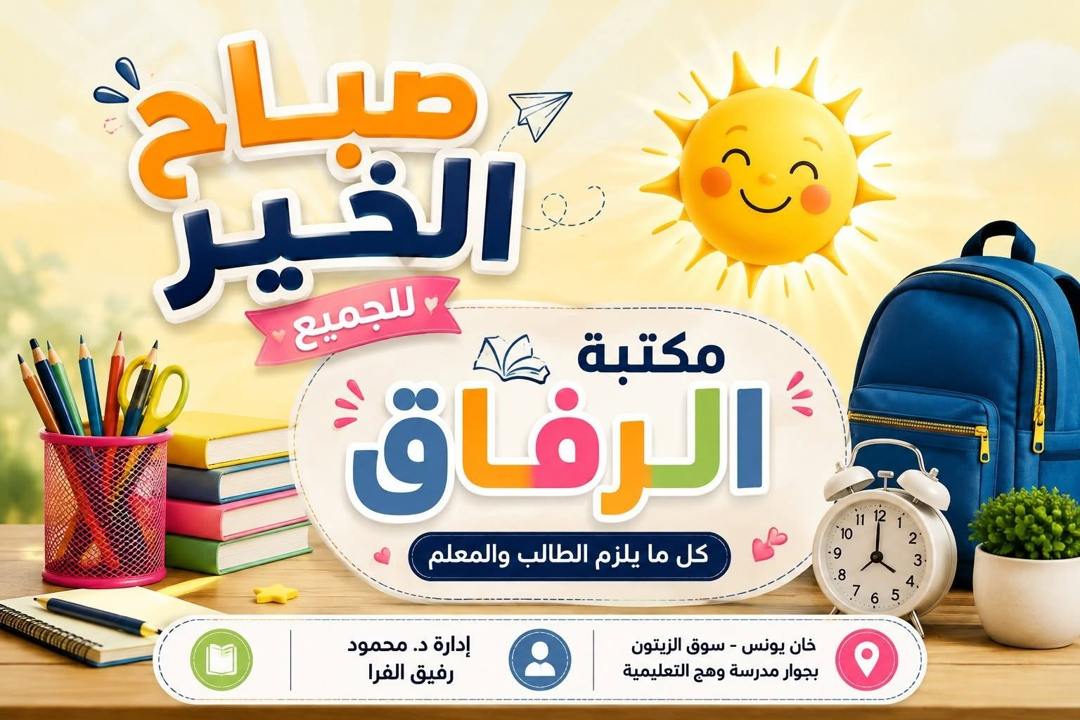 تهنئة وبشرى مباركة لابن العائلة/ د. محمود رفيق الفرا بافتتاح مكتبة الرفاق